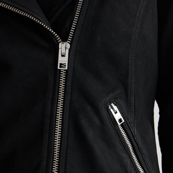 Lucky Brand Black Nubuck Leather Moto Jacket - Picture 4 of 15